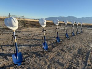 Savage Tooele Railroad groundbreaking - shovels and hard hats