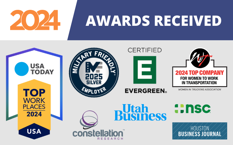 2024 Savage awards received: USA Today Top Workplaces, 2025 Military Friendly Silver Employer, Certified Evergreen, 2024 Top Company for Women to Work In Transportation, Constellation Research, Utah Business, NSC, Houston Business Journal